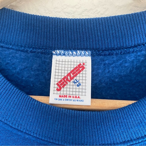 Vintage montana puff print Big sky ski pullover crewneck sweater, blue, xl - Picture 4 of 6